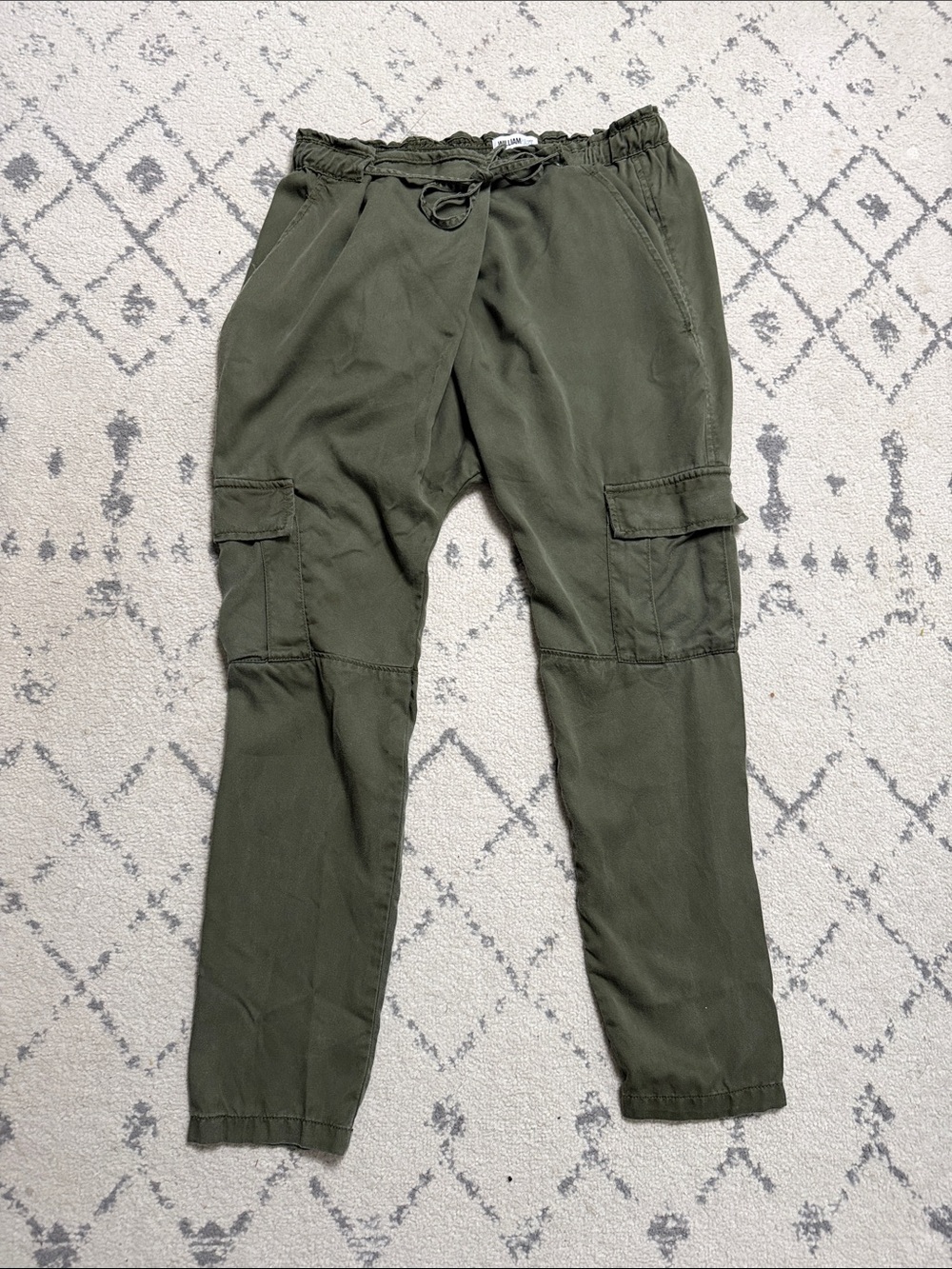 William Rast drop crotch cargo harem style pants crossover waist Size M